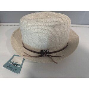 Betmar NY Womens Hat NEW with Tags White Fedora Metallic Packable Glam Sparkle